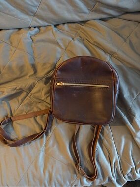 Portland Leather Goods Mini Classic Brown Leather Backpack